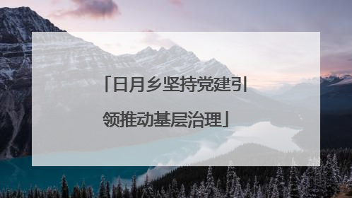 日月乡坚持党建引领推动基层治理