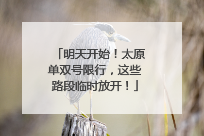 明天开始！太原单双号限行，这些路段临时放开！