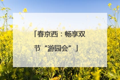 春京西：畅享双节“游园会”