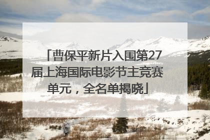 曹保平新片入围第27届上海国际电影节主竞赛单元，全名单揭晓
