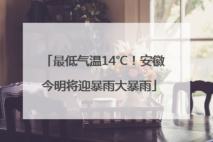 最低气温14℃！安徽今明将迎暴雨大暴雨