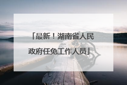 最新！湖南省人民政府任免工作人员