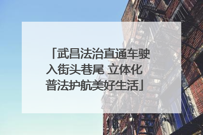 武昌法治直通车驶入街头巷尾 立体化普法护航美好生活