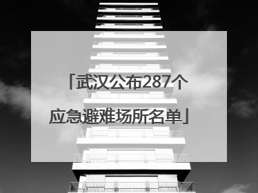 武汉公布287个应急避难场所名单