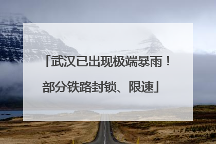 武汉已出现极端暴雨！部分铁路封锁、限速
