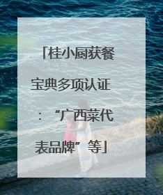 桂小厨获餐宝典多项认证：“广西菜代表品牌”等
