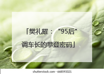 樊礼耀：“95后”调车长的攀登密码