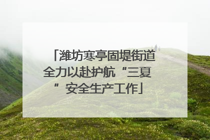 潍坊寒亭固堤街道全力以赴护航“三夏”安全生产工作