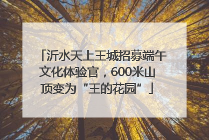 沂水天上王城招募端午文化体验官，600米山顶变为“王的花园”