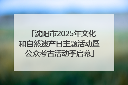 沈阳市2025年文化和自然遗产日主题活动暨公众考古活动季启幕