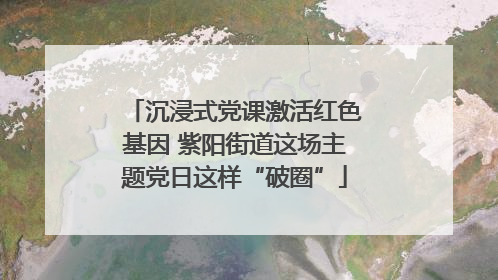 沉浸式党课激活红色基因 紫阳街道这场主题党日这样“破圈”
