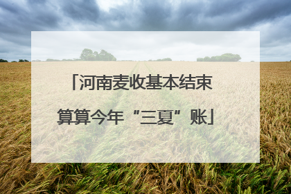 河南麦收基本结束 算算今年“三夏”账