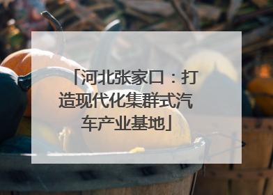河北张家口：打造现代化集群式汽车产业基地