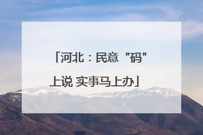 河北：民意“码”上说 实事马上办