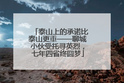 泰山上的承诺比泰山更重——聊城小伙受托寻英烈，七年四省终圆梦