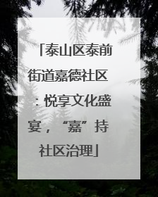 泰山区泰前街道嘉德社区：悦享文化盛宴，“嘉”持社区治理