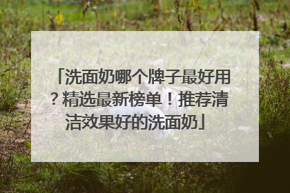 洗面奶哪个牌子最好用？精选最新榜单！推荐清洁效果好的洗面奶