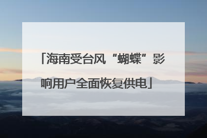 海南受台风“蝴蝶”影响用户全面恢复供电