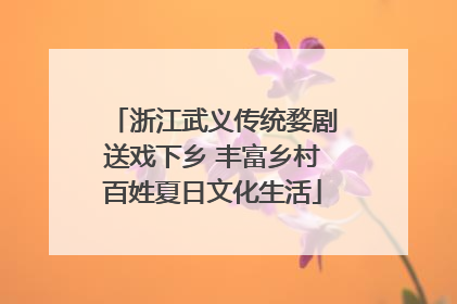 浙江武义传统婺剧送戏下乡 丰富乡村百姓夏日文化生活