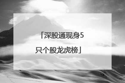 深股通现身5只个股龙虎榜