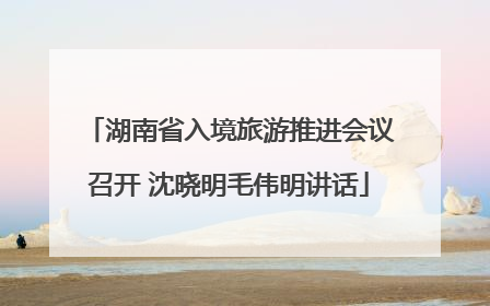 湖南省入境旅游推进会议召开 沈晓明毛伟明讲话
