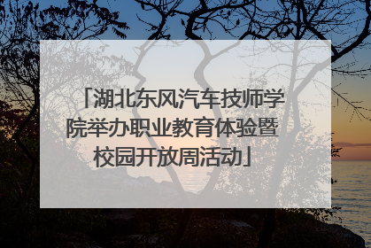 湖北东风汽车技师学院举办职业教育体验暨校园开放周活动