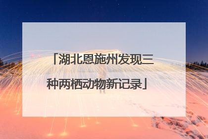 湖北恩施州发现三种两栖动物新记录