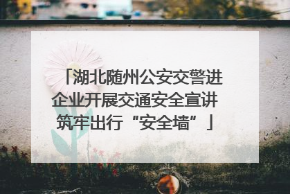 湖北随州公安交警进企业开展交通安全宣讲筑牢出行“安全墙”
