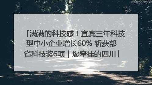满满的科技感！宜宾三年科技型中小企业增长60% 斩获部省科技奖6项｜您牵挂的四川