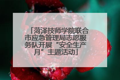 菏泽技师学院联合市应急管理局志愿服务队开展“安全生产月”主题活动