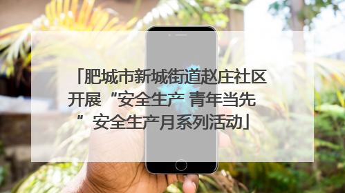 肥城市新城街道赵庄社区开展“安全生产 青年当先”安全生产月系列活动
