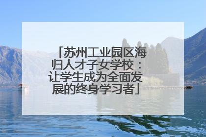 苏州工业园区海归人才子女学校：让学生成为全面发展的终身学习者