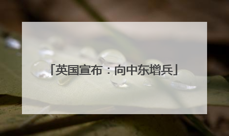 英国宣布：向中东增兵