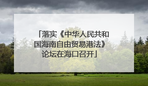 落实《中华人民共和国海南自由贸易港法》论坛在海口召开