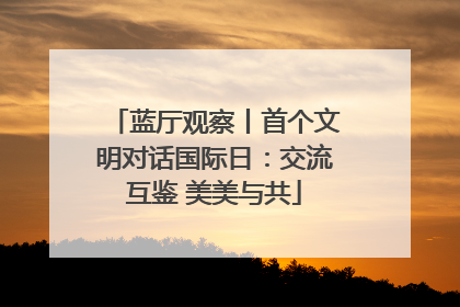 蓝厅观察丨首个文明对话国际日：交流互鉴 美美与共