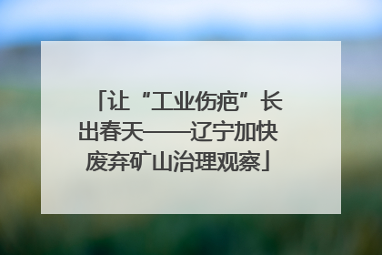 让“工业伤疤”长出春天——辽宁加快废弃矿山治理观察