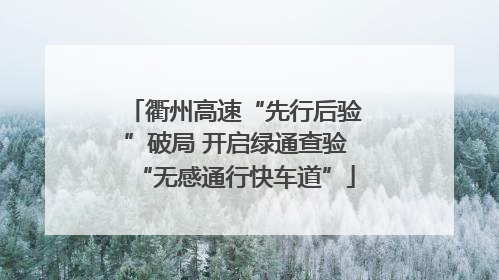衢州高速“先行后验”破局 开启绿通查验“无感通行快车道”