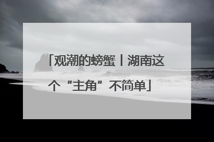 观潮的螃蟹丨湖南这个“主角”不简单