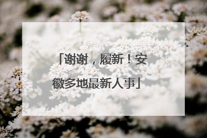 谢谢，履新！安徽多地最新人事