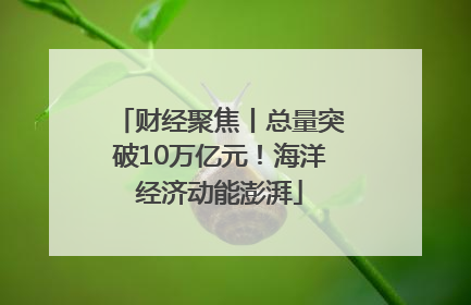 财经聚焦丨总量突破10万亿元！海洋经济动能澎湃
