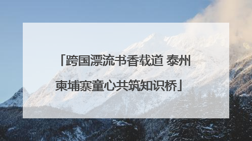 跨国漂流书香载道 泰州柬埔寨童心共筑知识桥