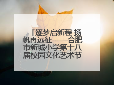 逐梦启新程 扬帆再远征——合肥市新城小学第十八届校园文化艺术节“戏曲进校园专场演出”