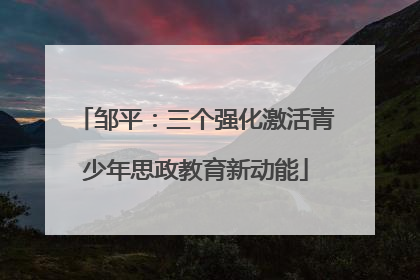 邹平：三个强化激活青少年思政教育新动能