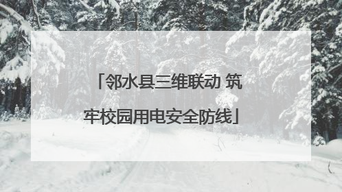 邻水县三维联动 筑牢校园用电安全防线