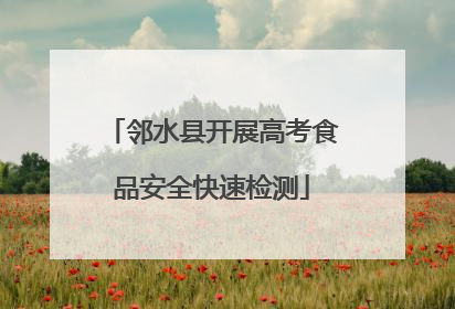 邻水县开展高考食品安全快速检测