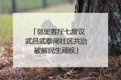 邻里客厅七度议 武昌武泰闸社区共治破解民生顽疾