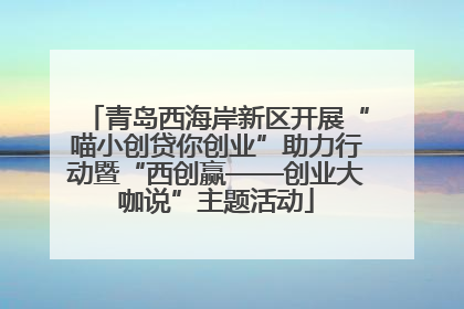 青岛西海岸新区开展“喵小创贷你创业”助力行动暨“西创赢——创业大咖说”主题活动