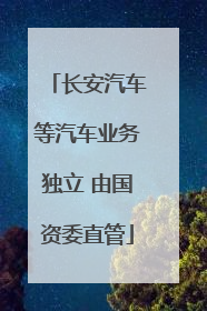 长安汽车等汽车业务独立 由国资委直管