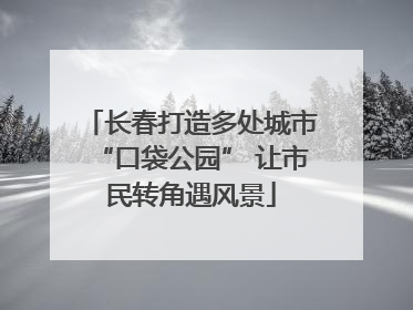 长春打造多处城市“口袋公园” 让市民转角遇风景