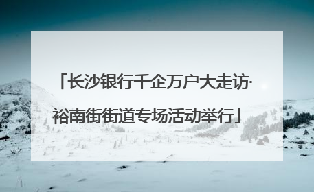 长沙银行千企万户大走访·裕南街街道专场活动举行